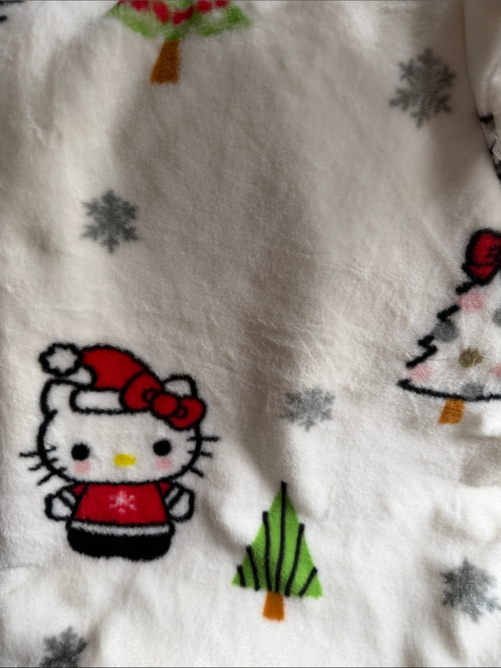 Hello Kitty Red, White, Green Holiday Plush Throw